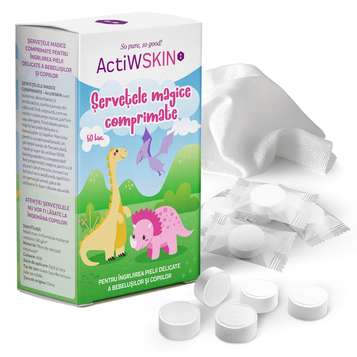 ActiW SKIN – „Magic” komprimált törlőkendők (50 db)